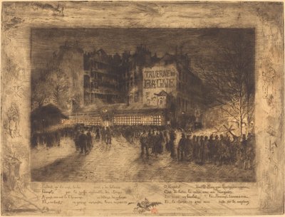 La Place des Martyrs y la cárcel, 1885 de Felix Hilaire Buhot