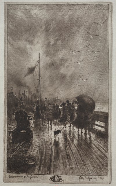 Desembarco en Inglaterra, 1879 de Felix Hilaire Buhot