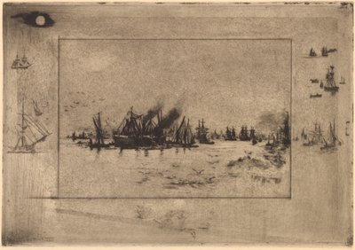 El puerto con gaviotas de Felix Hilaire Buhot