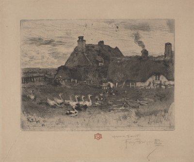 Las pequeñas cabañas, 1878 de Felix Hilaire Buhot