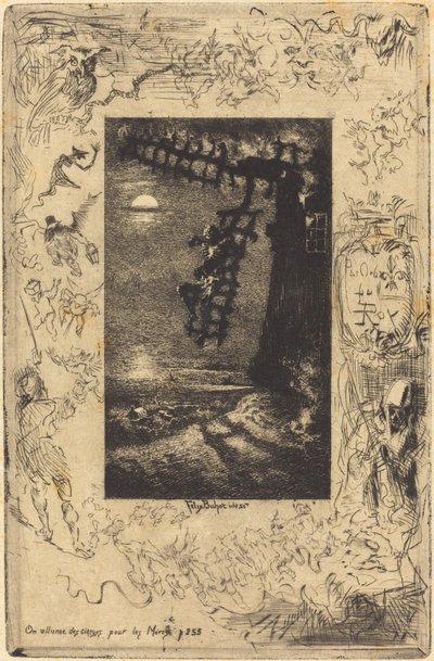 Encienden las velas para los muertos, 1878 de Felix Hilaire Buhot