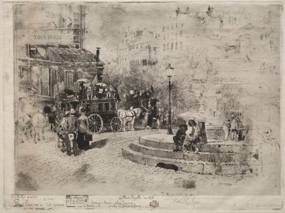 Place Pigalle en 1878 de Felix Hilaire Buhot