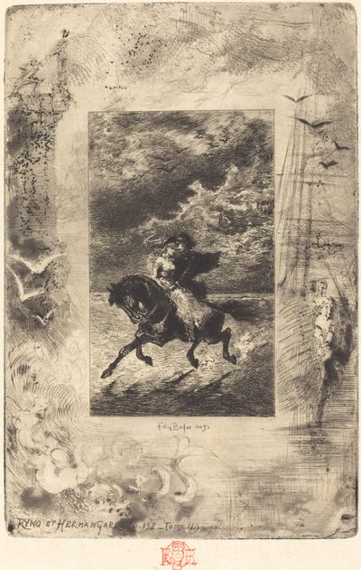 Ryno y Hermangarde de Felix Hilaire Buhot