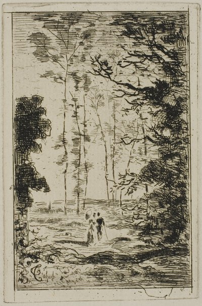Pequeño paisaje vertical de Felix Hilaire Buhot