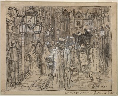 Escena callejera en Londres de Felix Hilaire Buhot