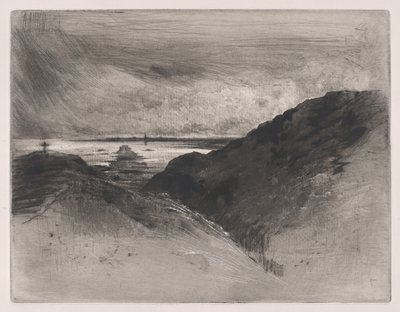El acantilado - Bahía de Saint-Malo, 1889-90 de Felix Hilaire Buhot