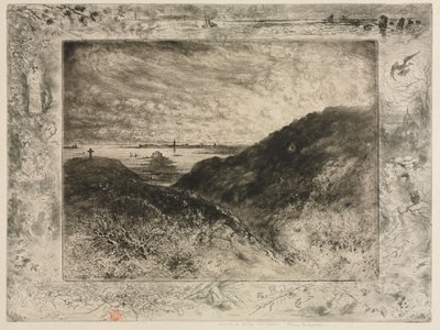 El acantilado: Bahía de Saint-Malo de Felix Hilaire Buhot