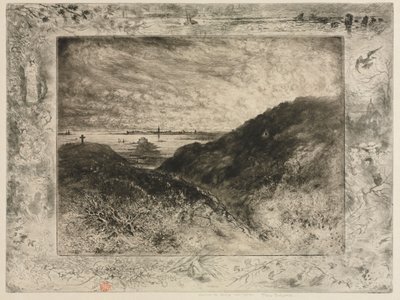 El acantilado: Bahía de Saint-Malo, 1886-1890 de Felix Hilaire Buhot