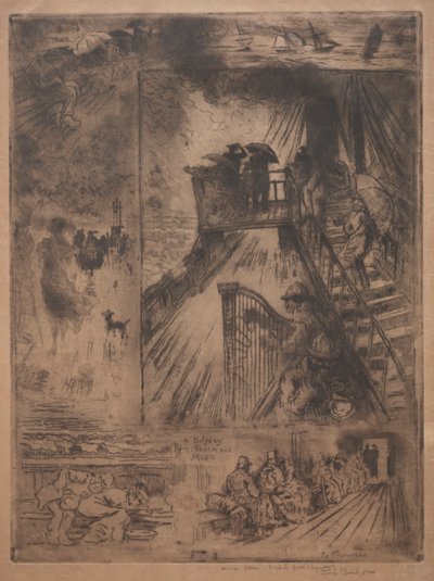 El Cruce, c. 1880 de Felix Hilaire Buhot