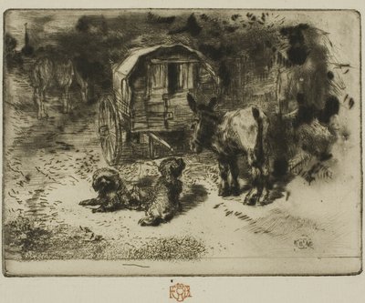 Los guardianes de la casa o los compañeros del acróbata de Felix Hilaire Buhot