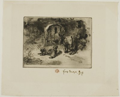 Los guardianes de la casa o los compañeros del acróbata de Felix Hilaire Buhot