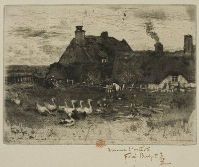 Las pequeñas cabañas de paja de Felix Hilaire Buhot