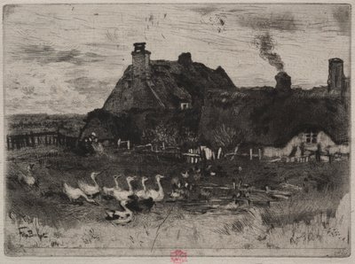 Las pequeñas cabañas de paja de Felix Hilaire Buhot