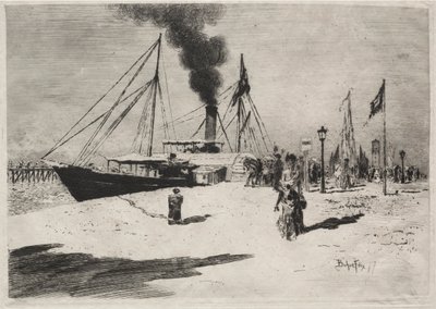 El muelle en Trouville, 1877 de Felix Hilaire Buhot