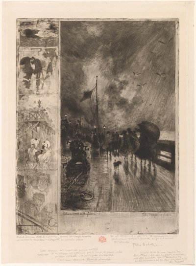 Un Desembarco en Inglaterra, 1879 de Felix Hilaire Buhot
