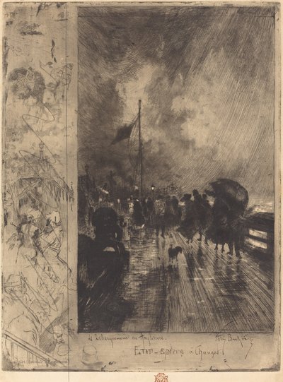 Un Desembarco en Inglaterra, 1879 de Felix Hilaire Buhot