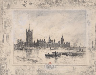 Palacio de Westminster, 1884 de Felix Hilaire Buhot