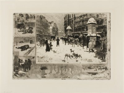 Invierno en París de Felix Hilaire Buhot