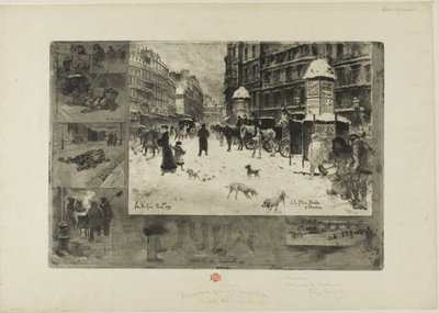Invierno en París de Felix Hilaire Buhot