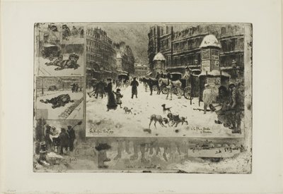 Invierno en París de Felix Hilaire Buhot