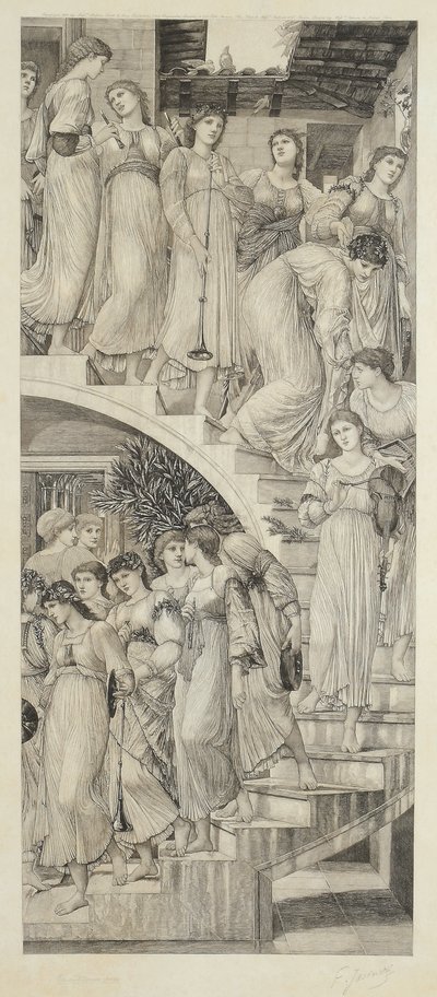 Las escaleras doradas, después de Sir Edward Coley Burne-Jones de Felix Jasinski