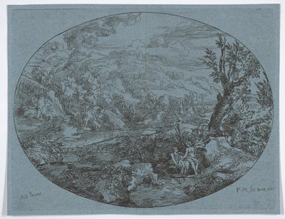 Paisaje con tres figuras, 1677 de Felix Meyer