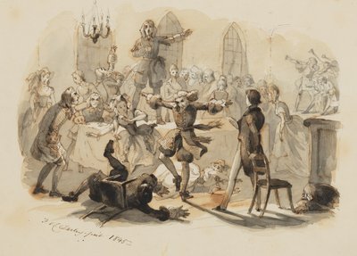 Una fiesta alborotada de Felix Octavius Carr Darley