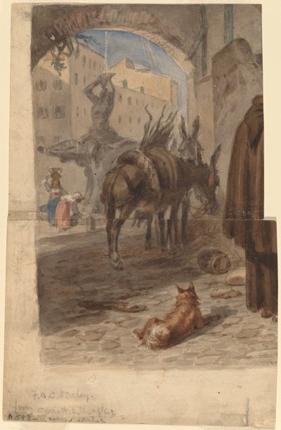 Fuente de Bernini, Roma [recto] de Felix Octavius Carr Darley