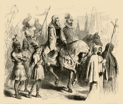 Colón y su séquito entrando en Barcelona de Felix Octavius Carr Darley