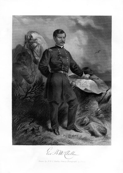 General GB McClellan, mayor general de la Guerra Civil Americana, 1862-1867 de Felix Octavius Carr Darley