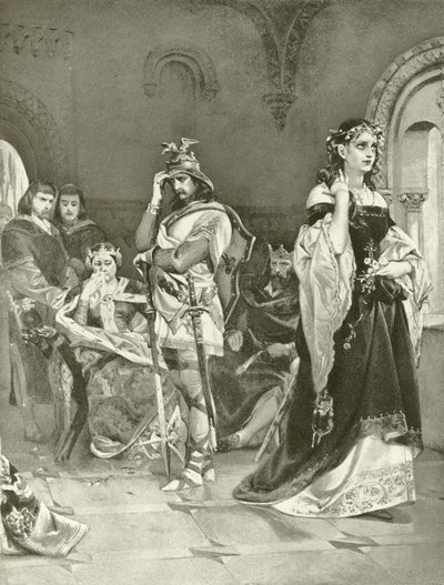 Hamlet. Acto IV, Escena V (grabado) de Felix Octavius Carr Darley