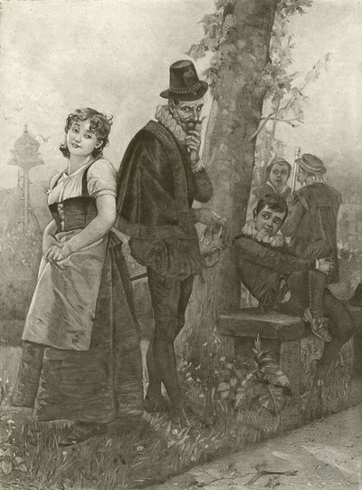 Trabajos de amor perdidos. Acto I, Escena II (gravura) de Felix Octavius Carr Darley