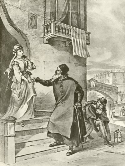 El Mercader de Venecia. Acto II, Escena V de Felix Octavius Carr Darley