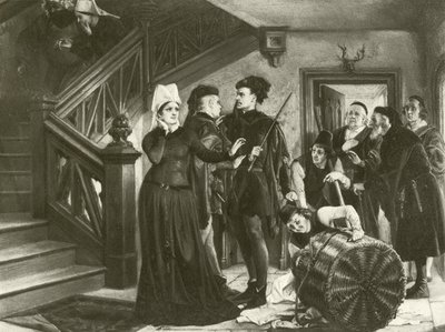 Las alegres comadres de Windsor. Acto IV-Escena II de Felix Octavius Carr Darley