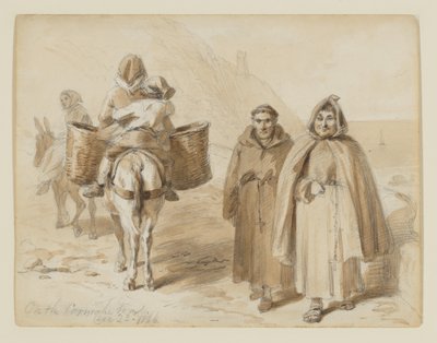 «En la carretera de la Corniche», una idea temprana para «Bocetos en el extranjero con pluma y lápiz» de Felix Octavius Carr Darley