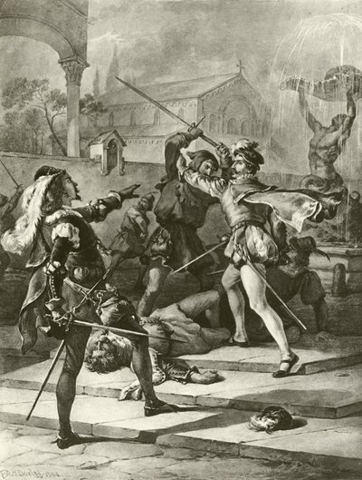 Romeo y Julieta. Acto I-Escena I de Felix Octavius Carr Darley