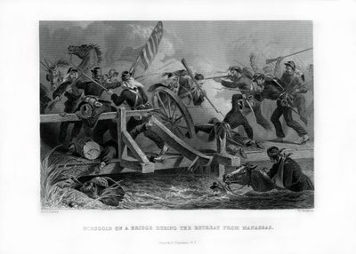 Lucha en un puente durante la retirada de Manassas, Virginia, 1862-1867 de Felix Octavius Carr Darley