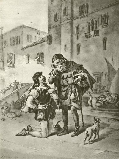 El mercader de Venecia. Acto II, Escena II de Felix Octavius Carr Darley