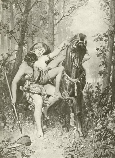 Venus y Adonis. Poemas (grabado) de Felix Octavius Carr Darley