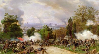 Combate en el cementerio de Pere Lachaise en 1871 (óleo sobre lienzo) de Felix Philippoteaux
