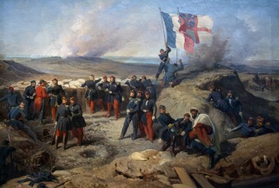 Mariscal Aimable Pelissier y su estado mayor en Sebastopol el 8 de septiembre de 1855, c.1856-71 de Felix Philippoteaux