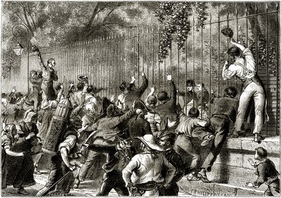 La multitud aclama en París a Napoleón I, acompañado por Lucien Bonaparte de Felix Philippoteaux
