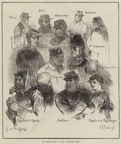 El sitio francés de París, tipos militares de Felix Regamey