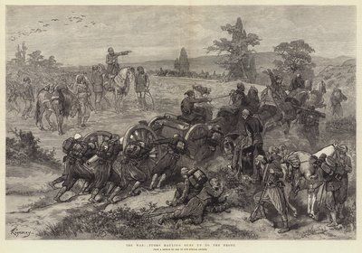 La guerra, los turcos arrastrando cañones al frente de Felix Regamey