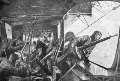 A bordo de un Zeppelin, flota aérea alemana, Primera Guerra Mundial, 1917 de Felix Schwormstadt