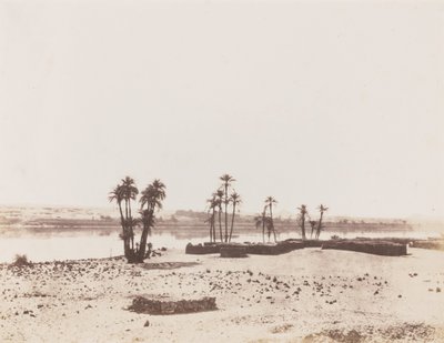 Dakkeh, Village et Rives du Nil (Pueblo y orillas del Nilo, Dakkeh),1851-1852 (foto) de Félix Teynard