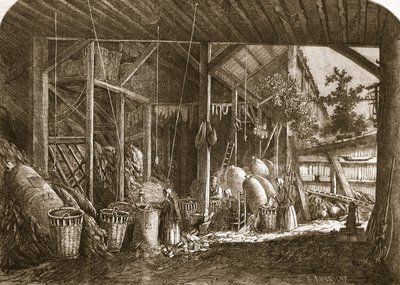Un Almacén de Trapos en el Barrio Mouffetard, en París, ilustración de 