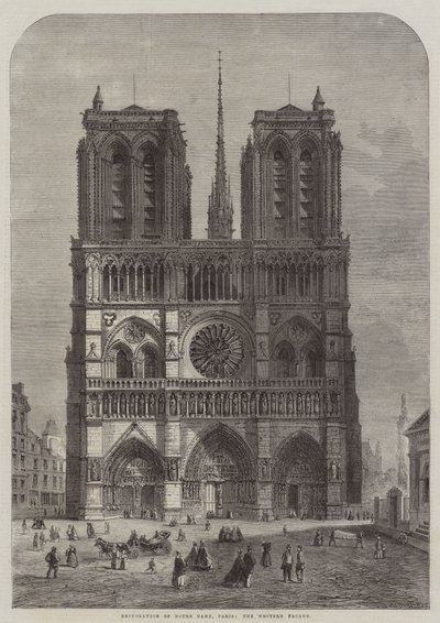 Restauración de Notre Dame, París, la fachada occidental de Felix Thorigny