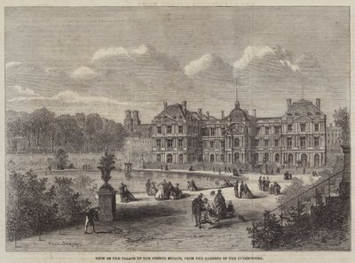 Vista del Palacio del Senado Francés, desde los Jardines de Luxemburgo de Felix Thorigny