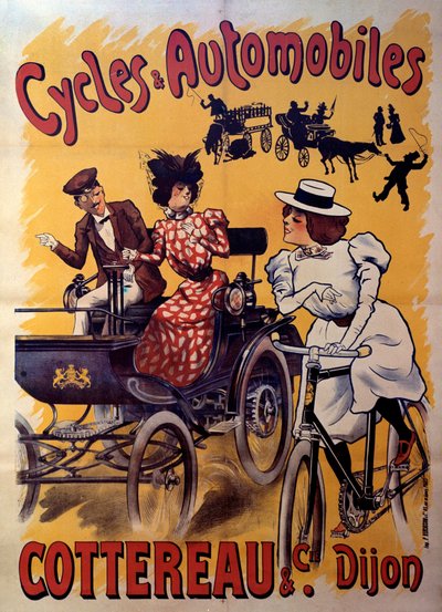 Cartel de ciclos y coches Cottereau et compagnie. principios del siglo XX (cartel) de Ferdinand (1865 1923) Misti Mifliez